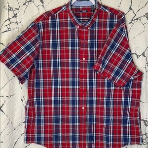 Izod Red and Blue Casual Button Down Shirt